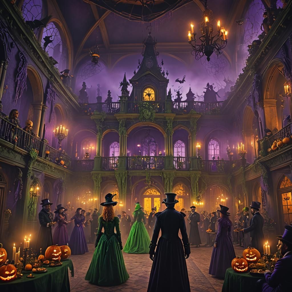 Halloween Party in Haunted Mansion Concept Art