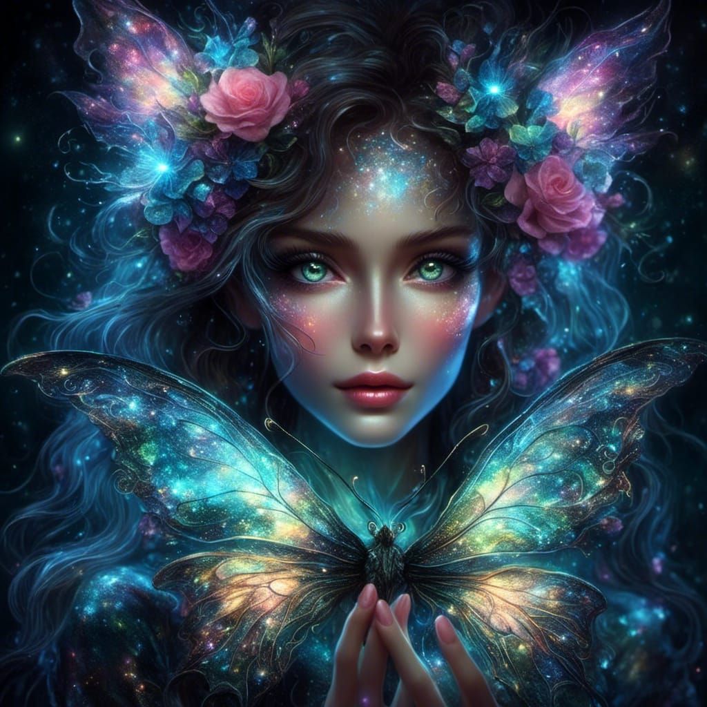 Bioluminescent Portrait in Fantasy Art Style