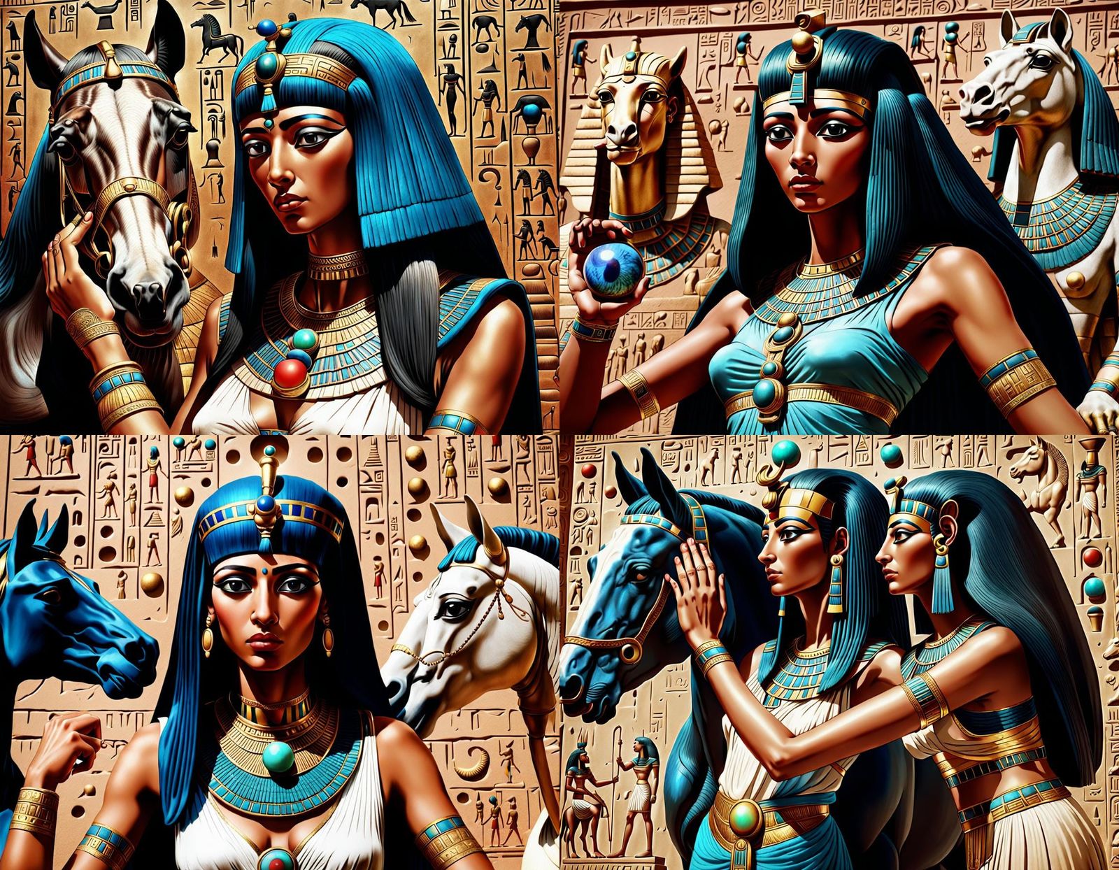 Cleopatra Worshipping a Handbrake in Ancient Egyptian Art