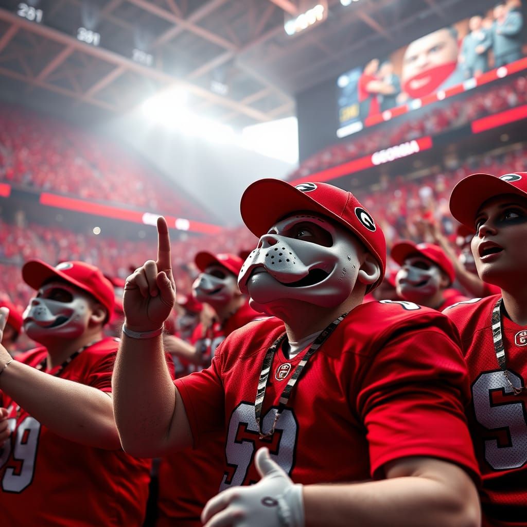 Georgia Bulldogs Fans Cheer in Stadium