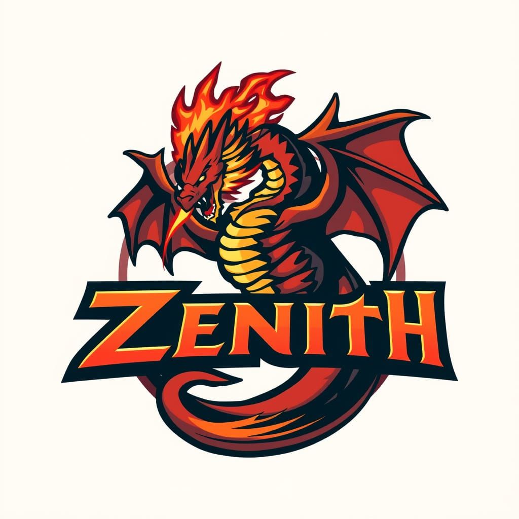 Majestic Dragon in Zenith Logo Style
