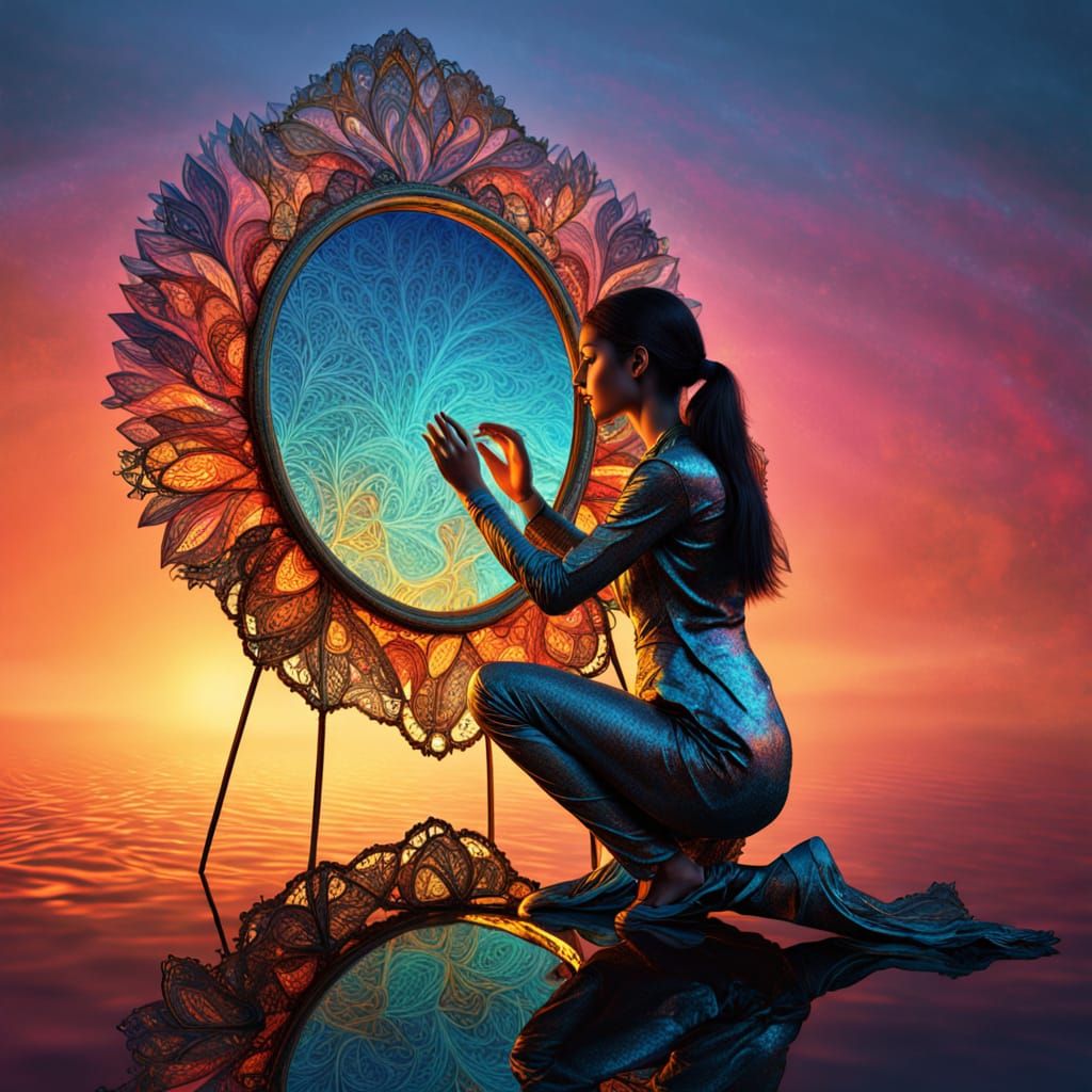 Surreal Bio-Art Sculpture in Vibrant Cosmic Colors