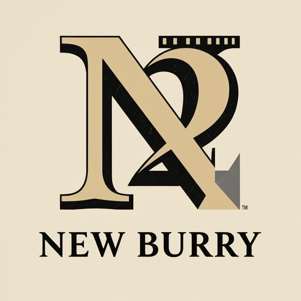 Beige, Black, and Grey N and 2 Logo with Text