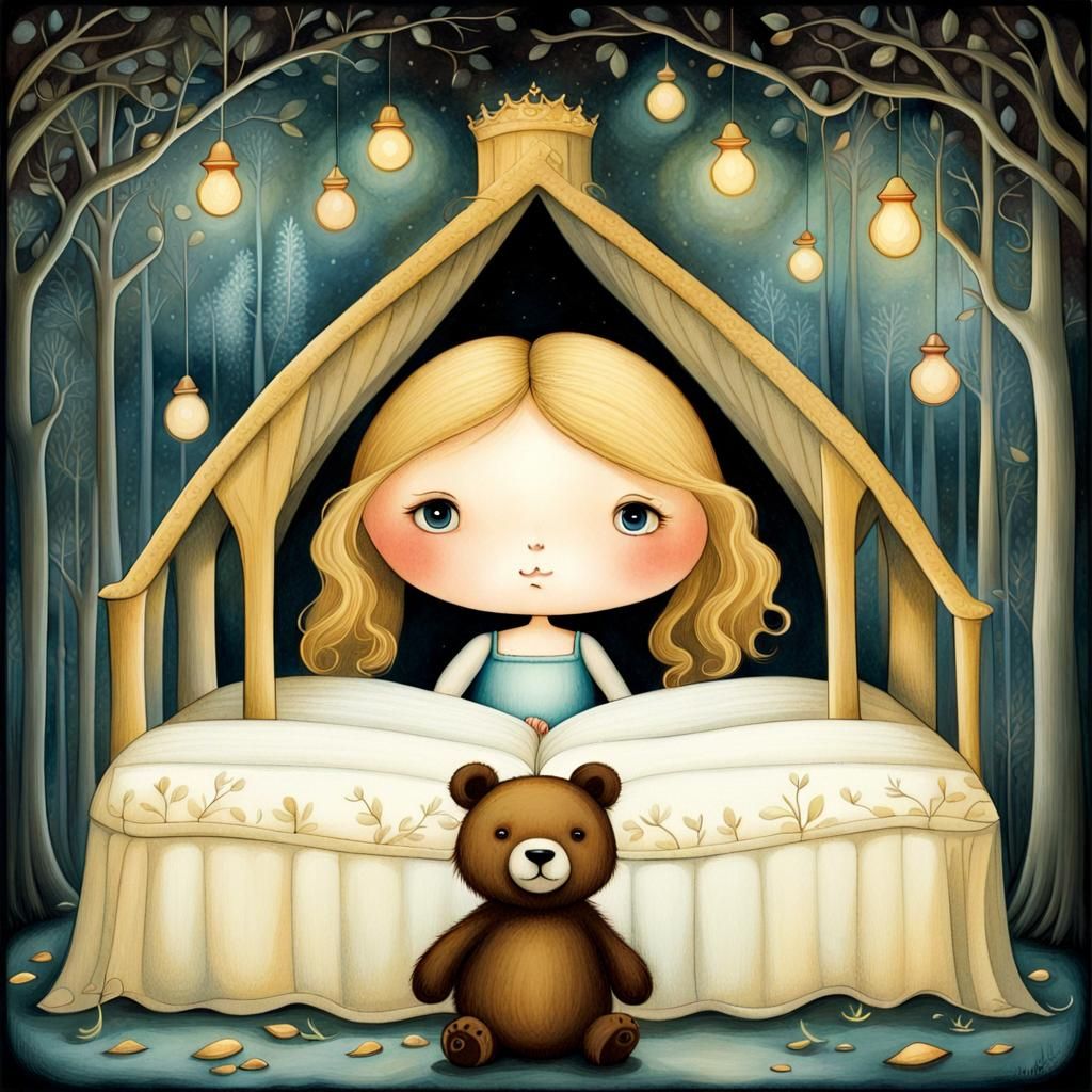 Goldilocks and the Three Bears Storybook Illustration