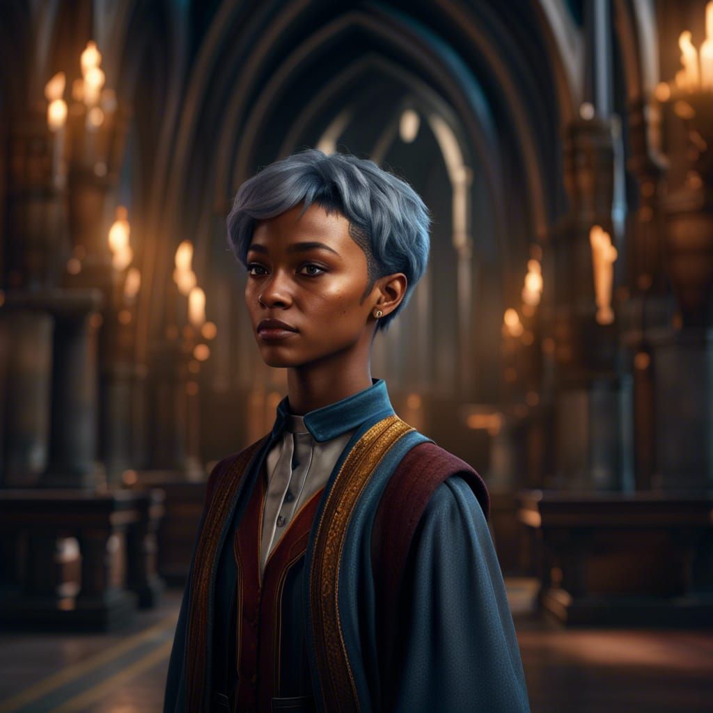 Hogwarts Student Portrait in Detailed Matte Painting Style