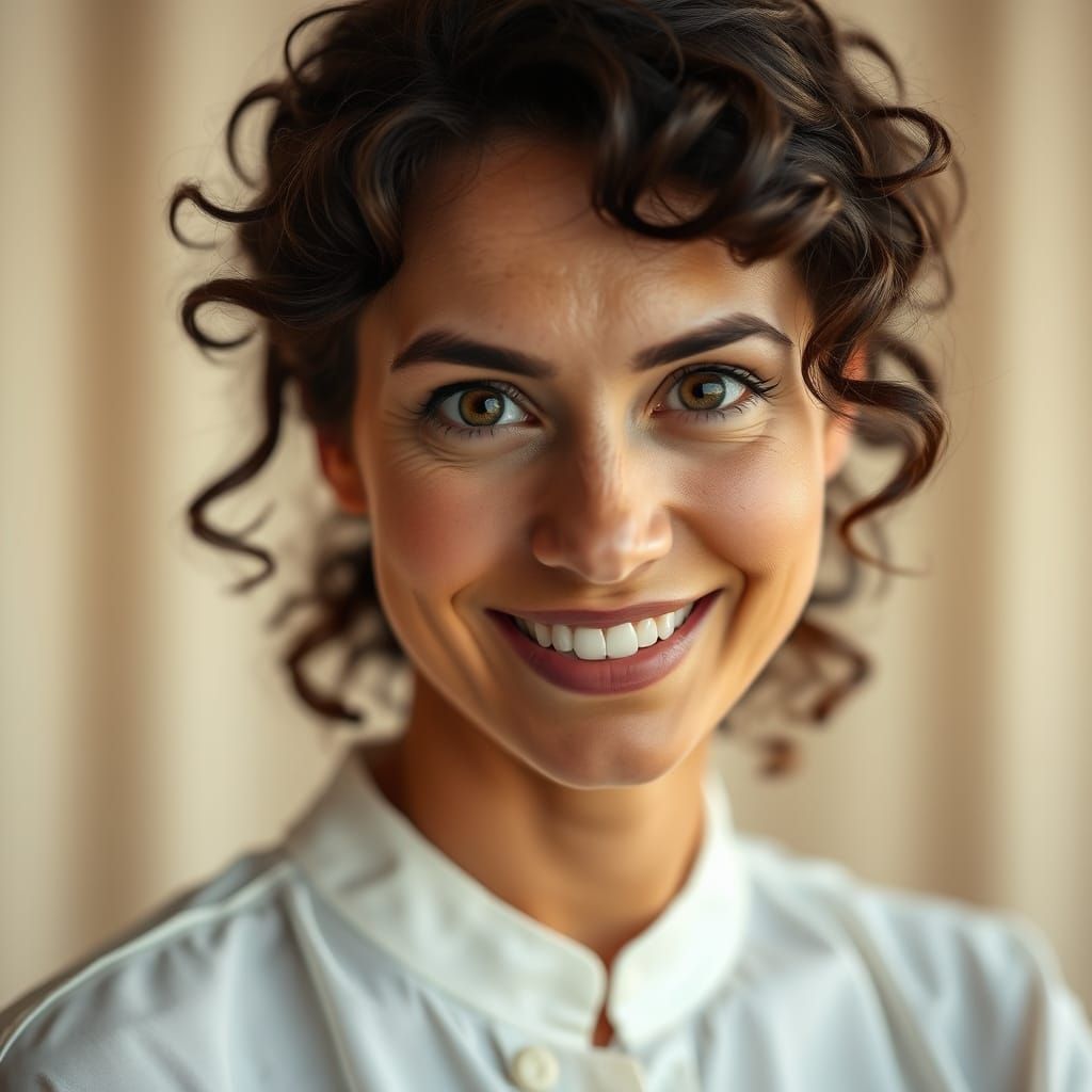 Portrait of a Beautiful Woman with Warm Smile