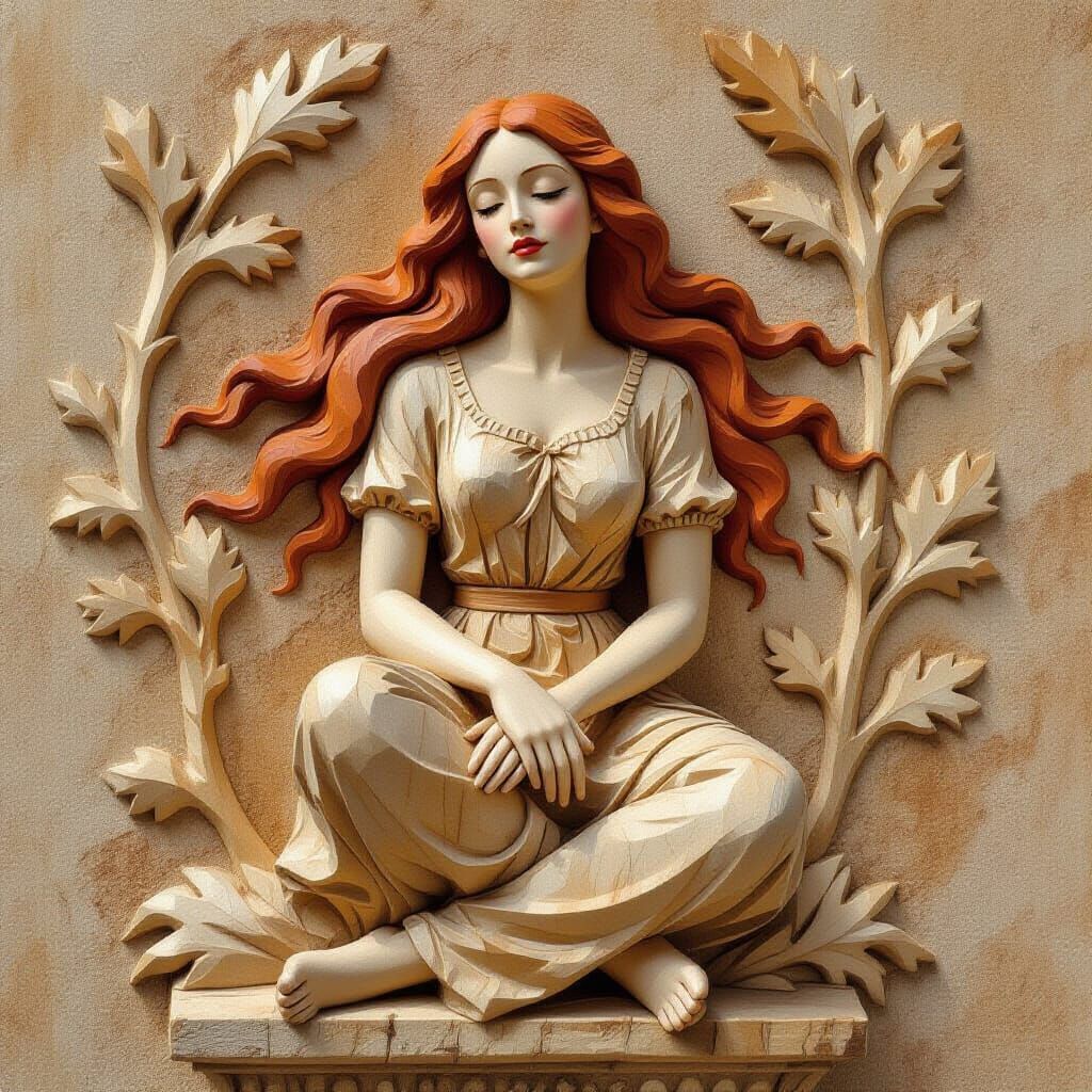 Woman - wood carving