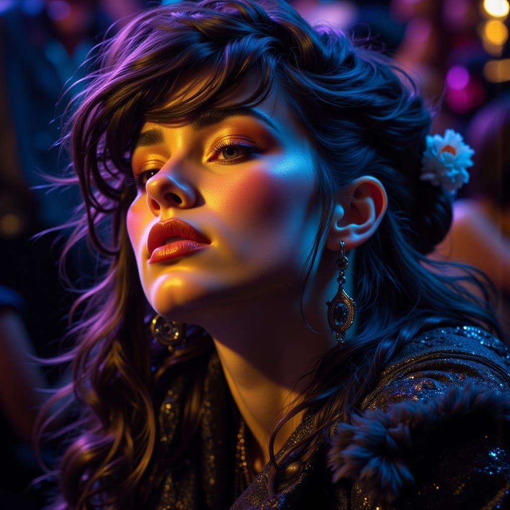 Expressive Singer Performs on Stage in Bar