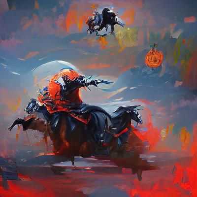Headless Horseman Rides Through Dark Forest