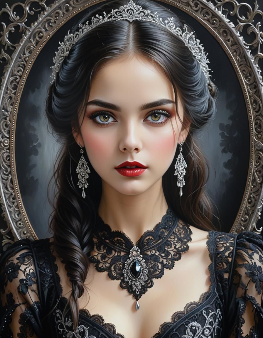 Gothic Beauty in Intricate Lace