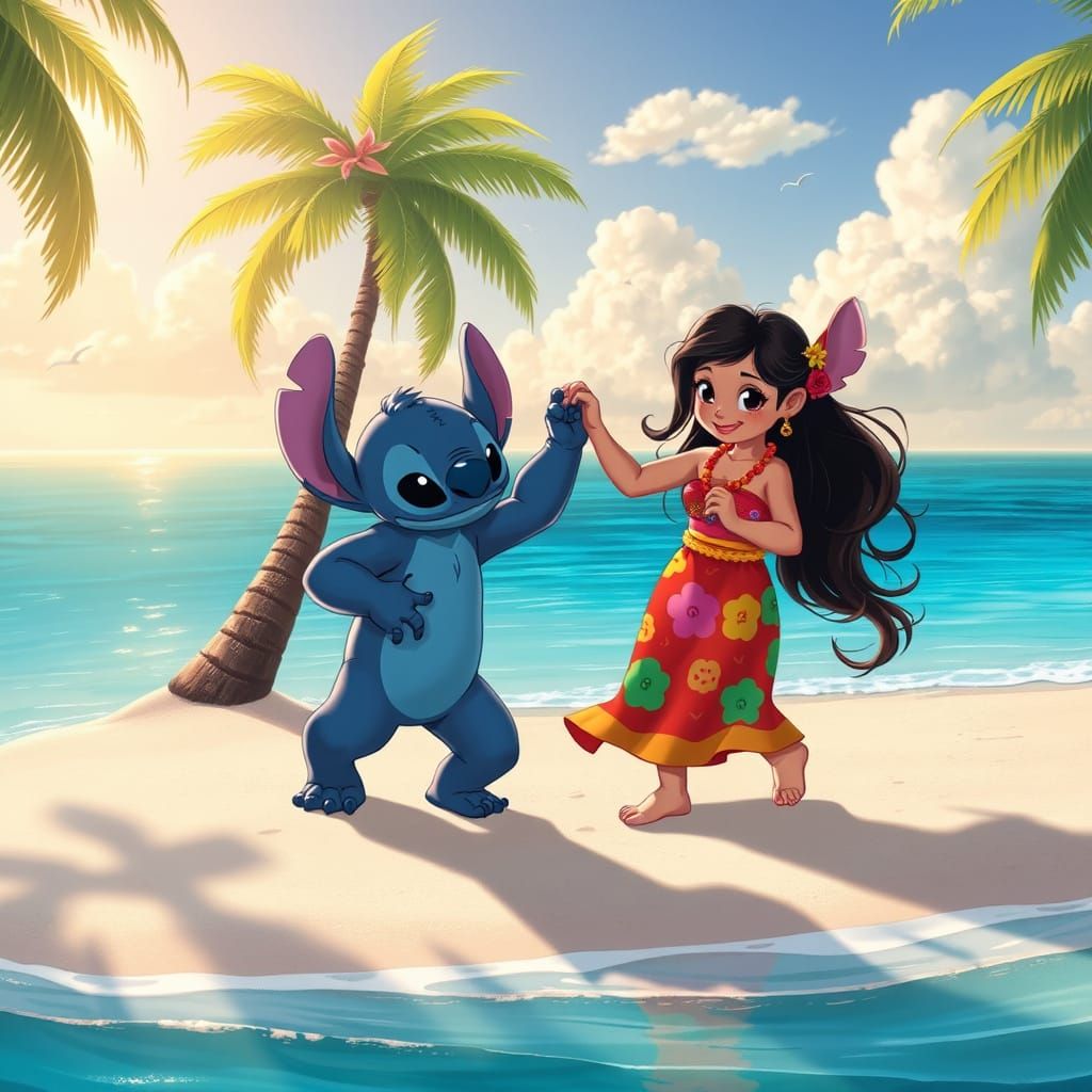 Lilo and Stitch Hula Dance on Tropical Island