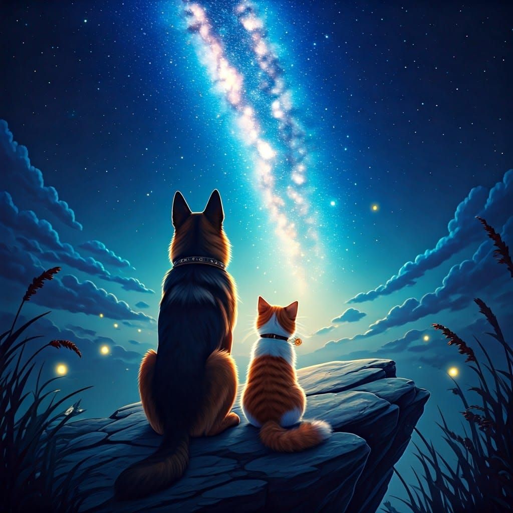 Celestial Friends Bask in Starry Night Magic