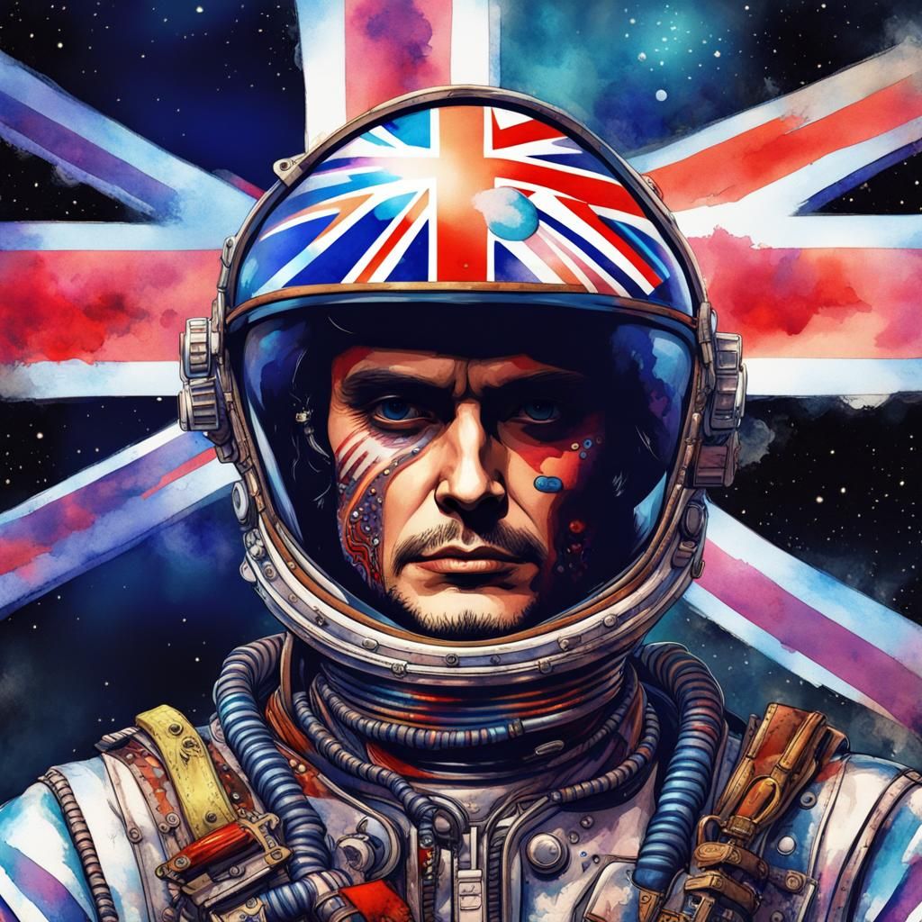 Adam Ant in Space Suit: Pop Art Cyberpunk Portrait