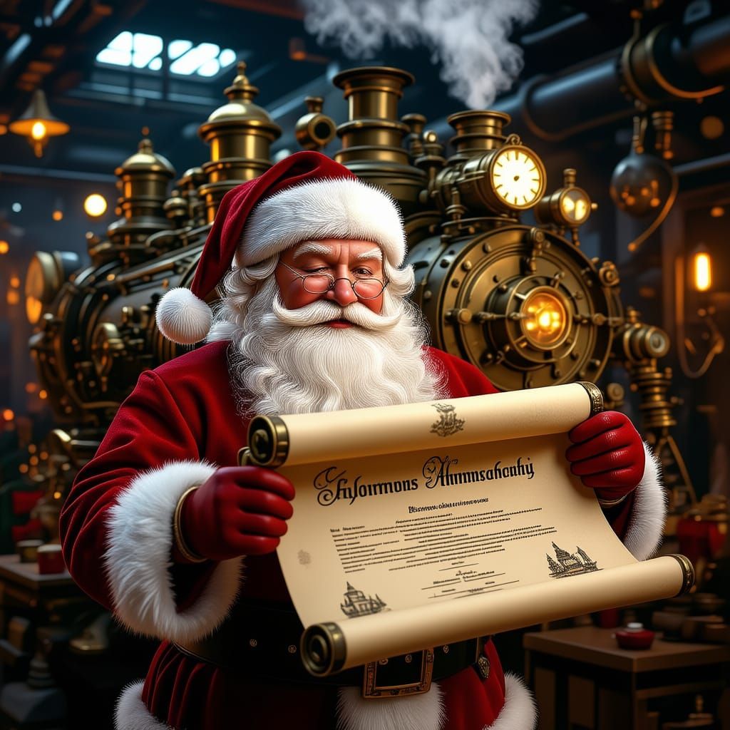 Steampunk Santa Announces Christmas