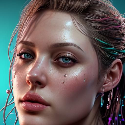 Hyperrealistic Splash Art Portrait of Women