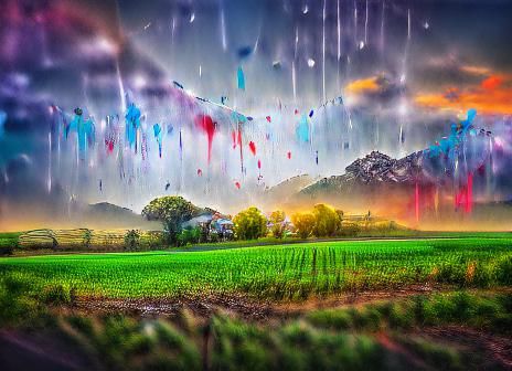 Colorful Paint Rain: A Vibrant Sky
