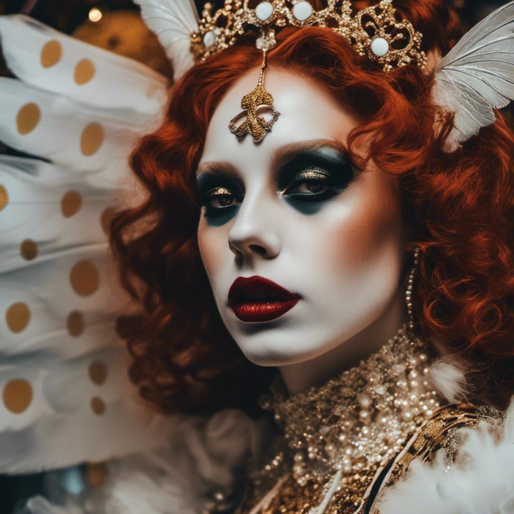 Vintage Angel Clown Portrait in Lomography Style