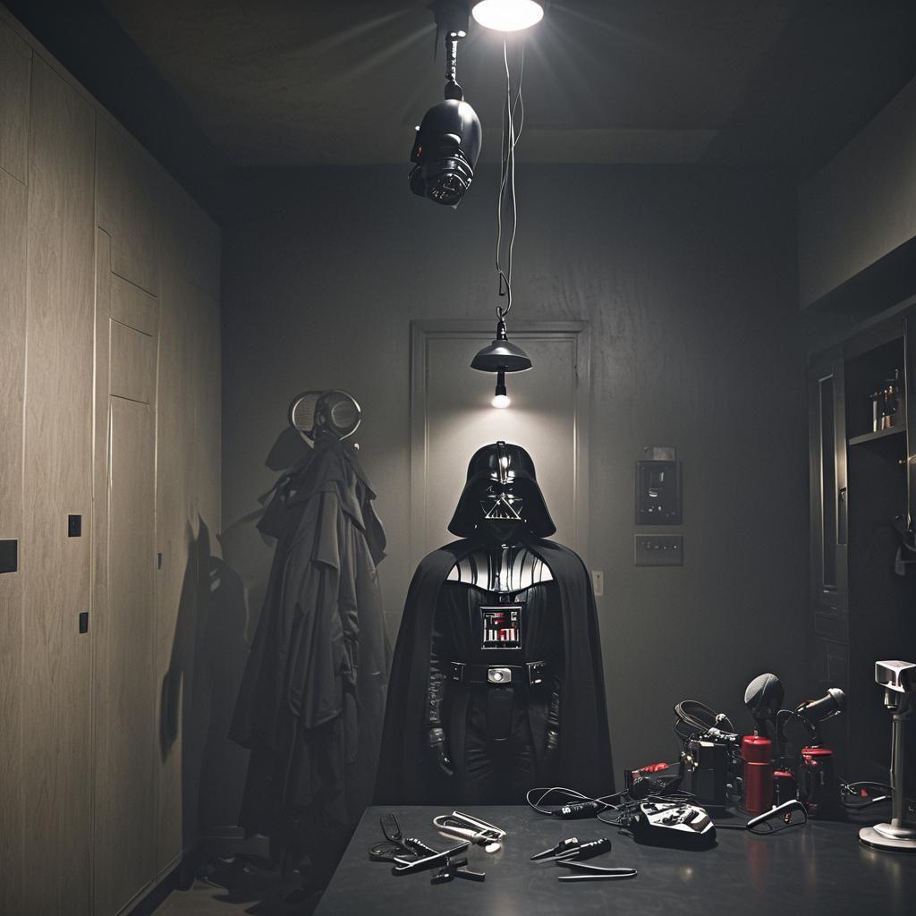 Dramatic Film Still of Darth Vader's Costume