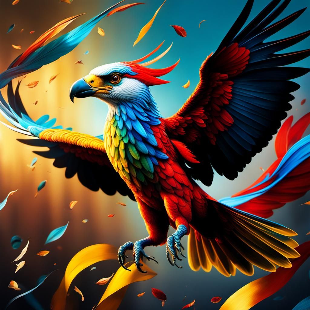 Hyperrealistic Bird of Paradise on Branch