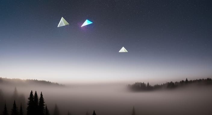 Ethereal Crystal Floating in a Mystical Landscape