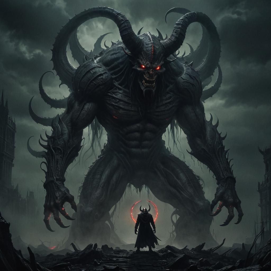 Dark Fantasy Demon in Mystical World