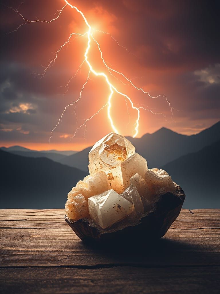 Semi-Abstract Cameo Septarian Stone Crystal Tiny Cottage Atmospheric Perspective