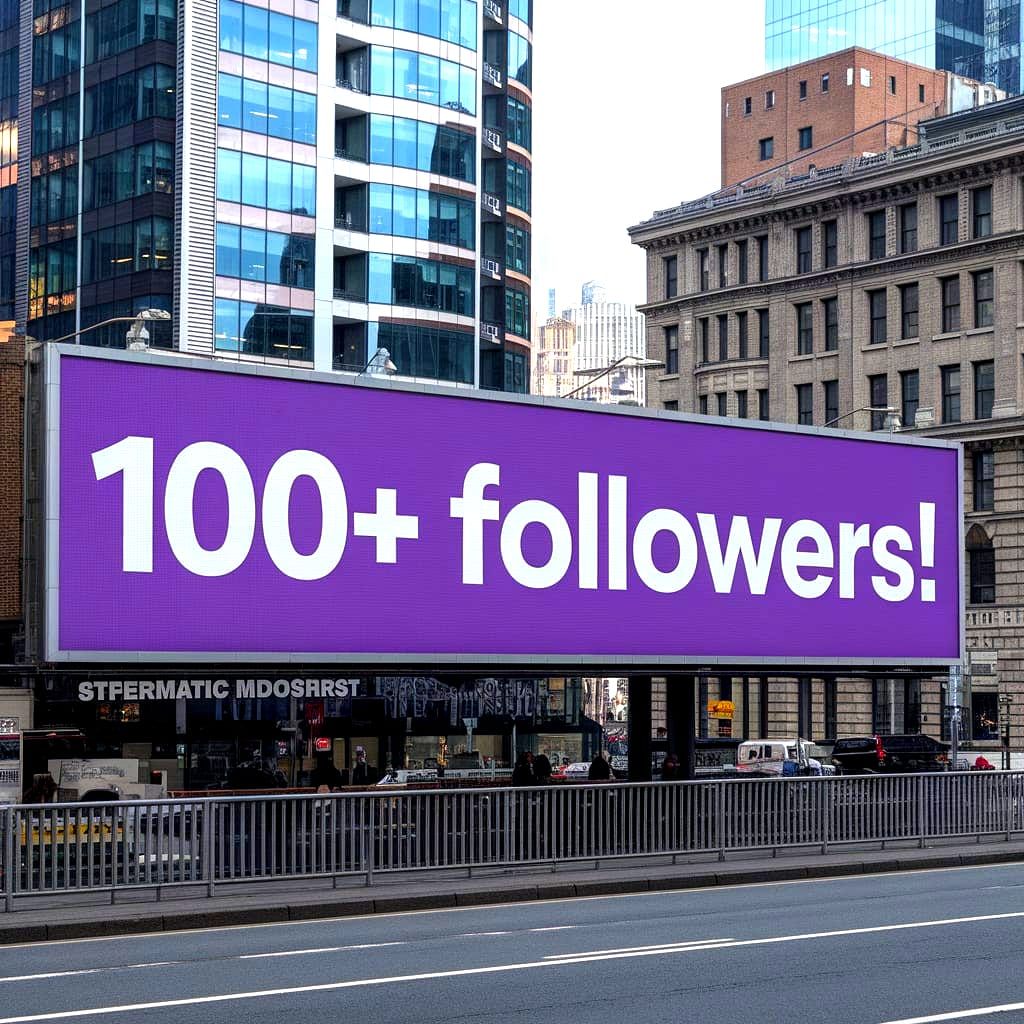 Billboard Banner: 100+ Followers Celebration