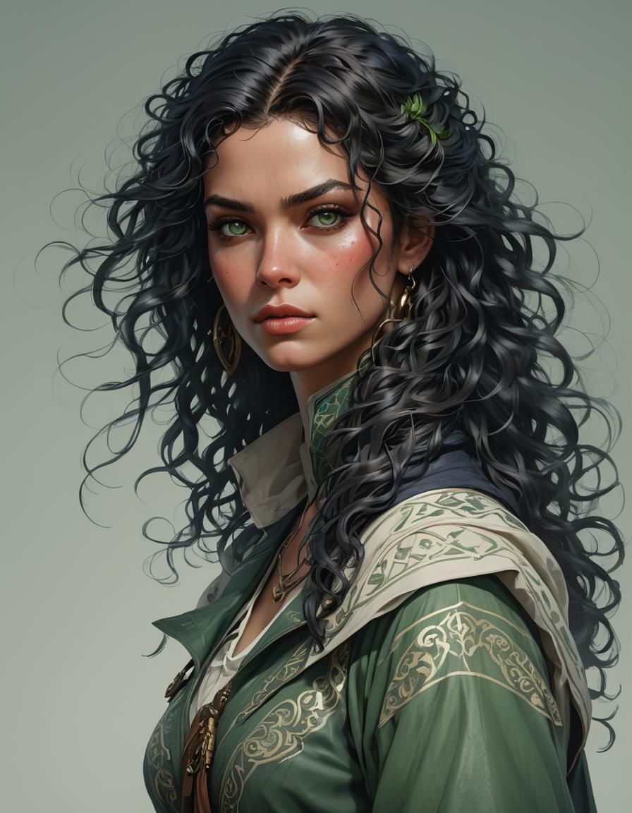 Highlander Girl Portrait in Hyperdetailed Art Style