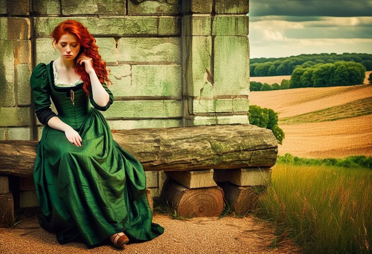 Sad Woman in Vineyard, Rubens Style