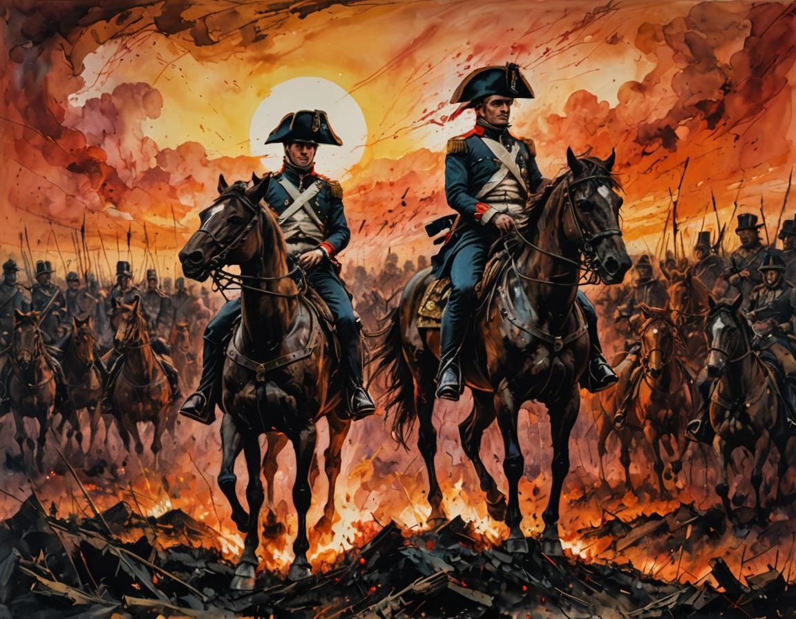 Napoleon Leads Army in Carne Griffiths Style