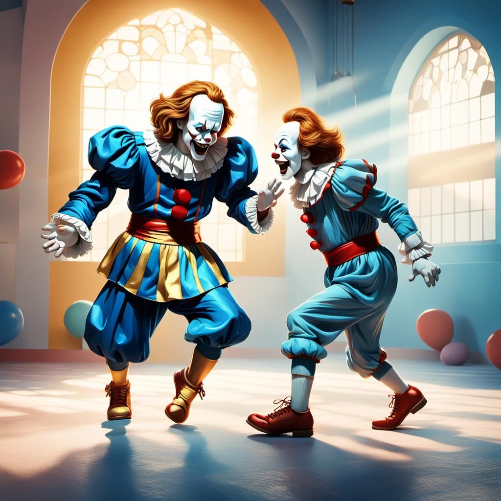 Jesus Kicks Pennywise: Pixar-Style 3D Render