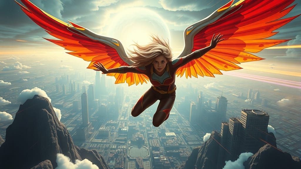 Ethereal Heroine Soars in Stunning Sci-Fi Comic Art