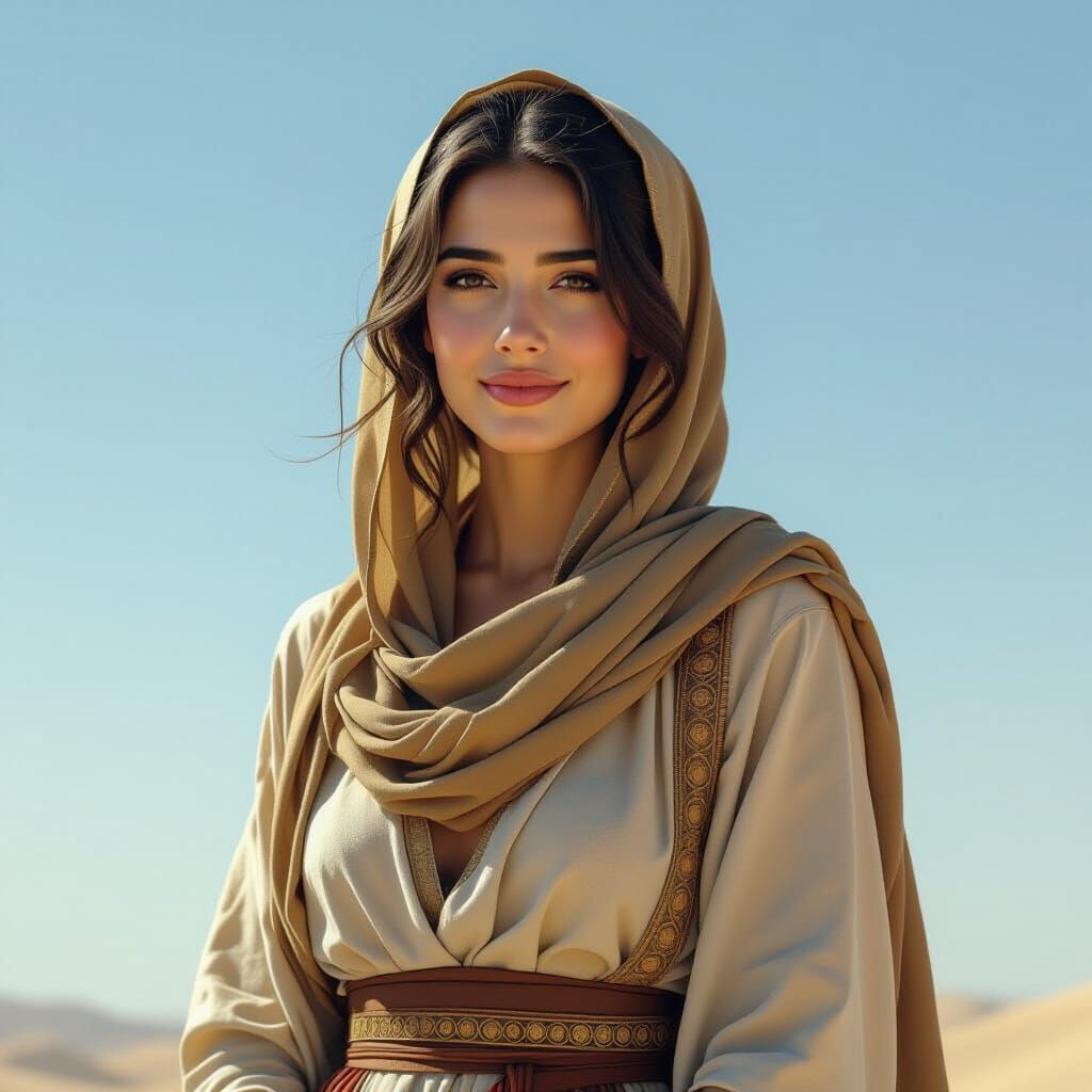 Hebrew Woman in Traditional Attire, Hyperrealistic Photoreal...