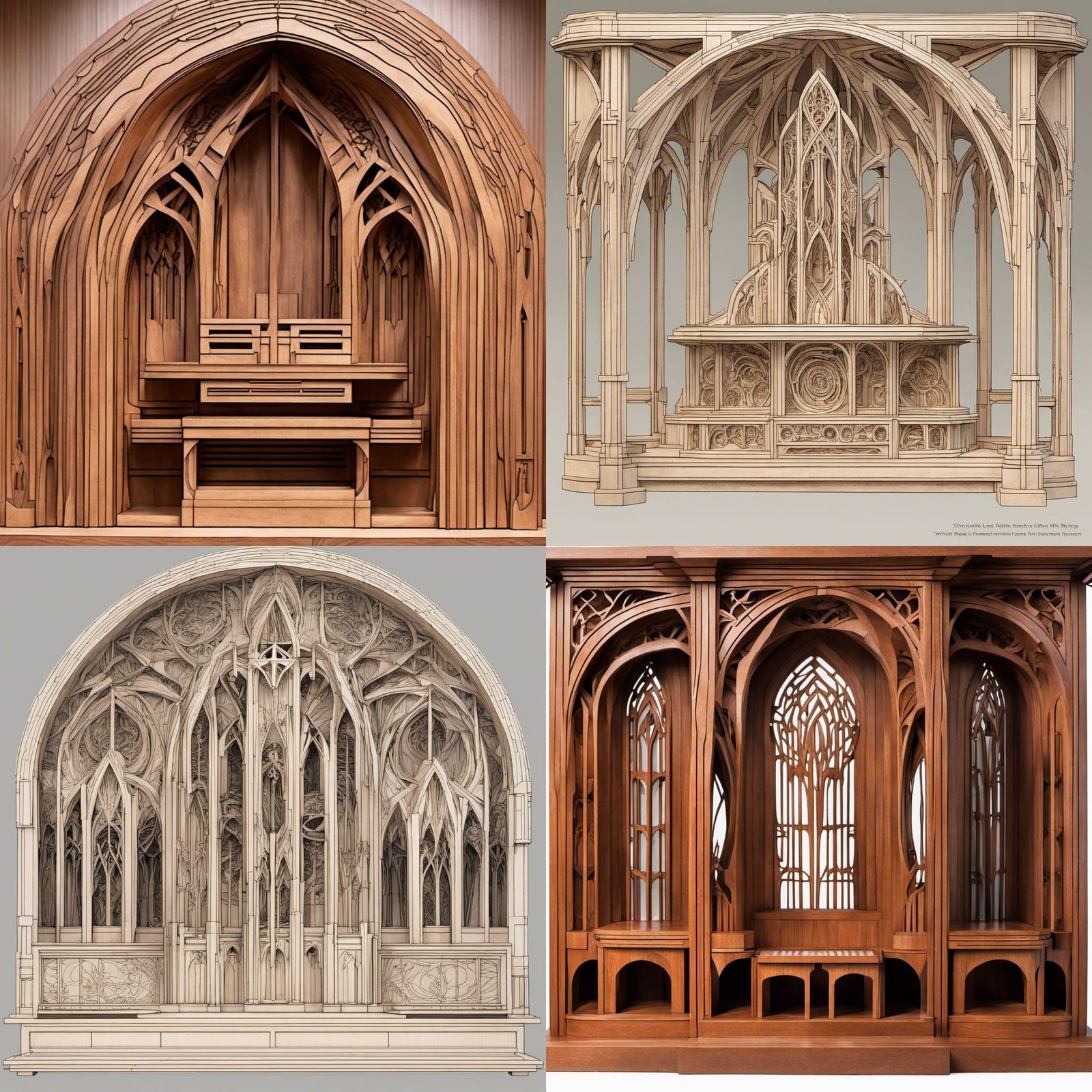 Gothic Altar in Wright and Moebius Style