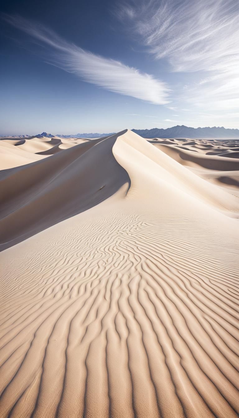 White Sand Dune Minimalist Desert Landscape Photography