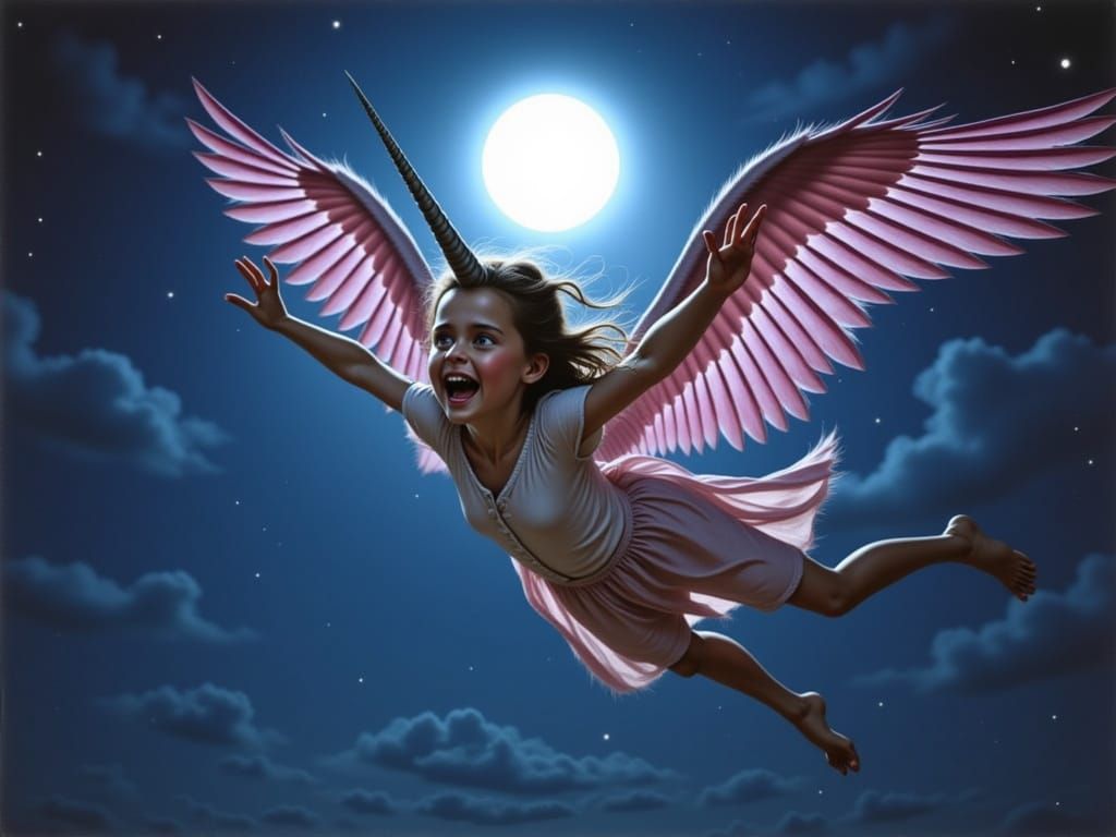 A love  child of a unicorn and Pegasus.