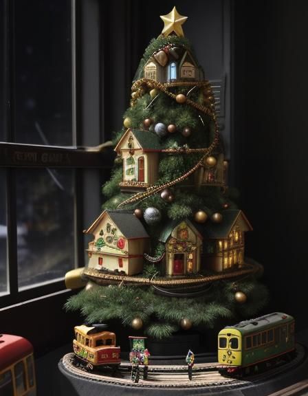 Steampunk Christmas Tree Railway