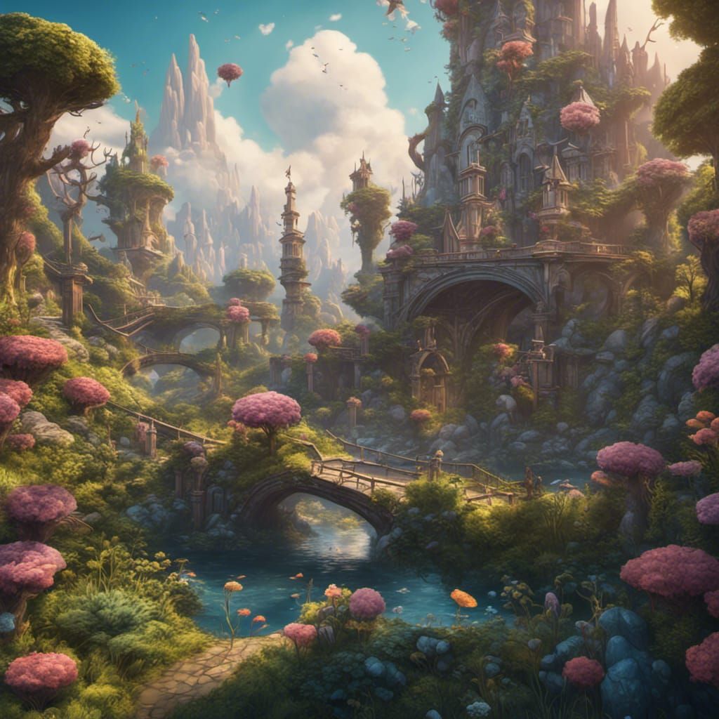 Detailed Matte Painting: Nature, Magic, Technology