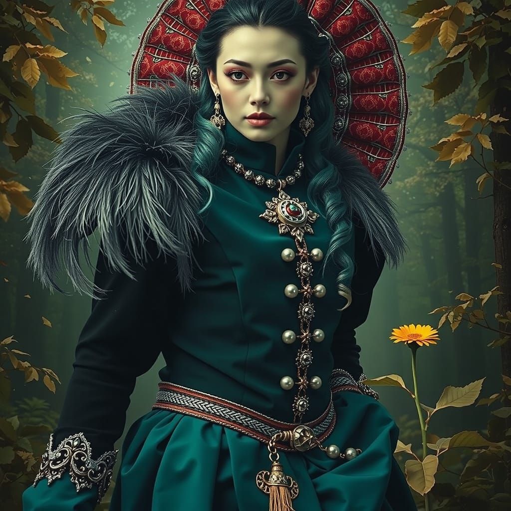 Mystical Foggy Forest with Ethereal Elements