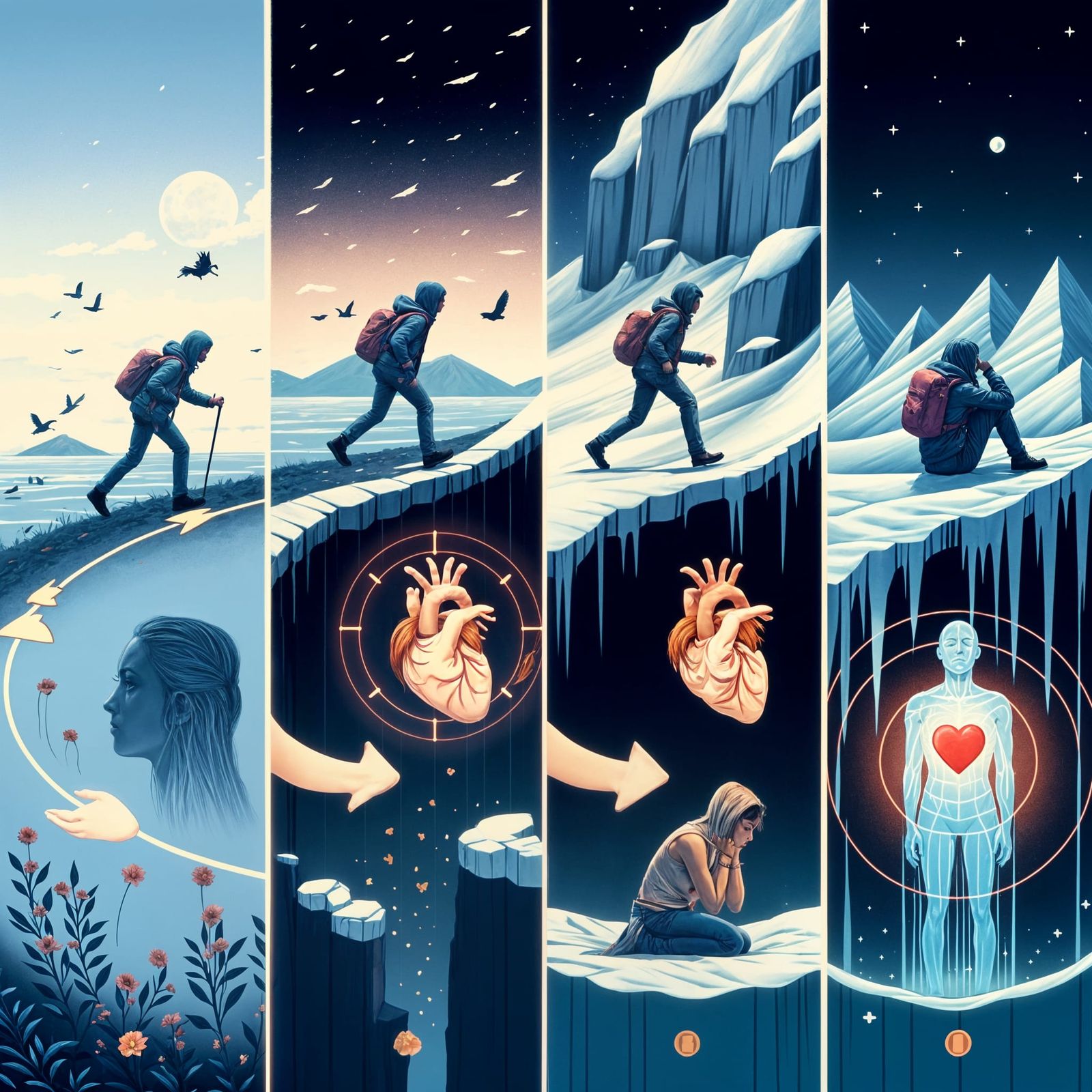 Conceptual Illustration of a Person's Emotional Journey