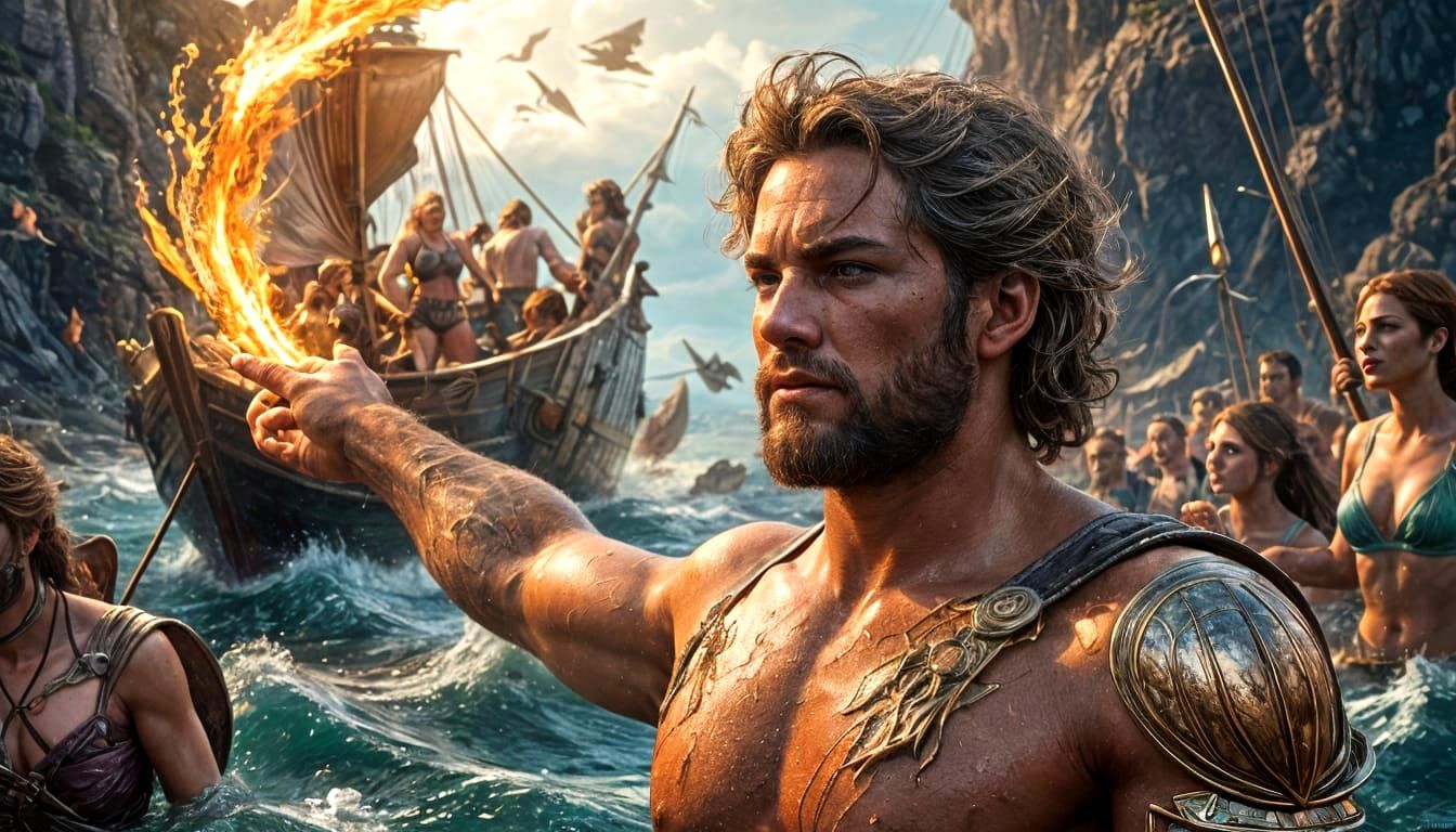 Ulysses and the Sirens: Hyperrealistic Digital Art