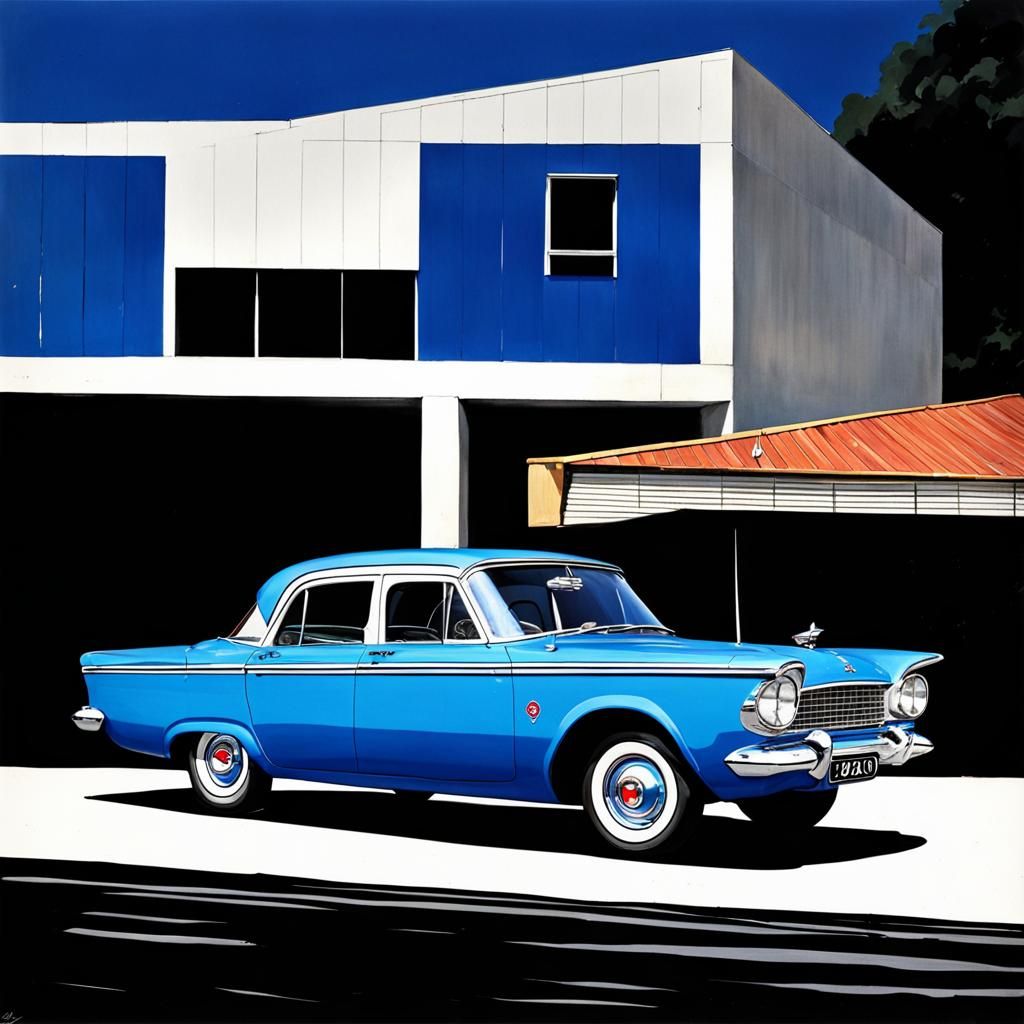 Classic 1959 Blue Chrysler Valiant Car