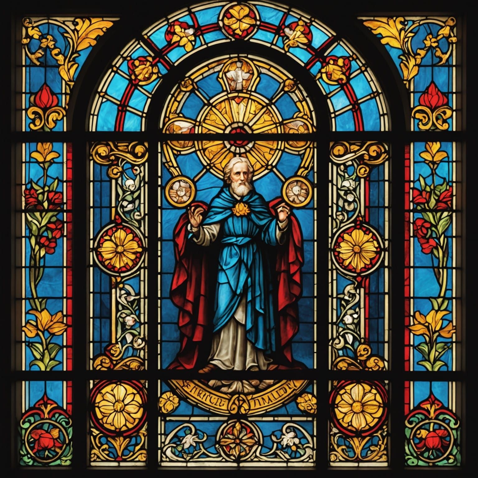 Colorful Abstract Stained Glass Window Design