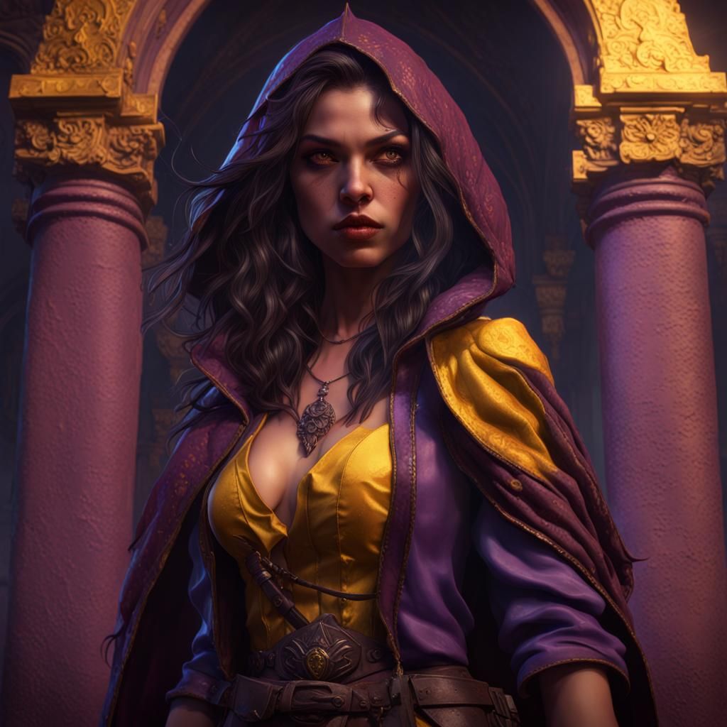 Latina Vampire Huntress: Dark Fantasy Concept Art