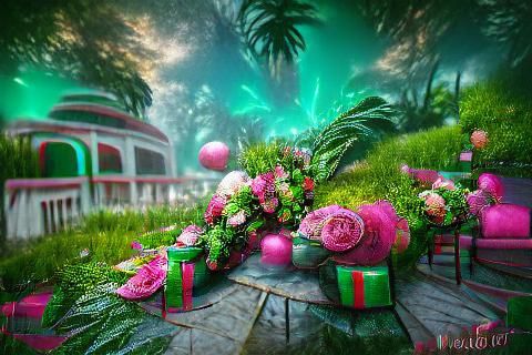 Floral Garden: Detailed Digital Painting