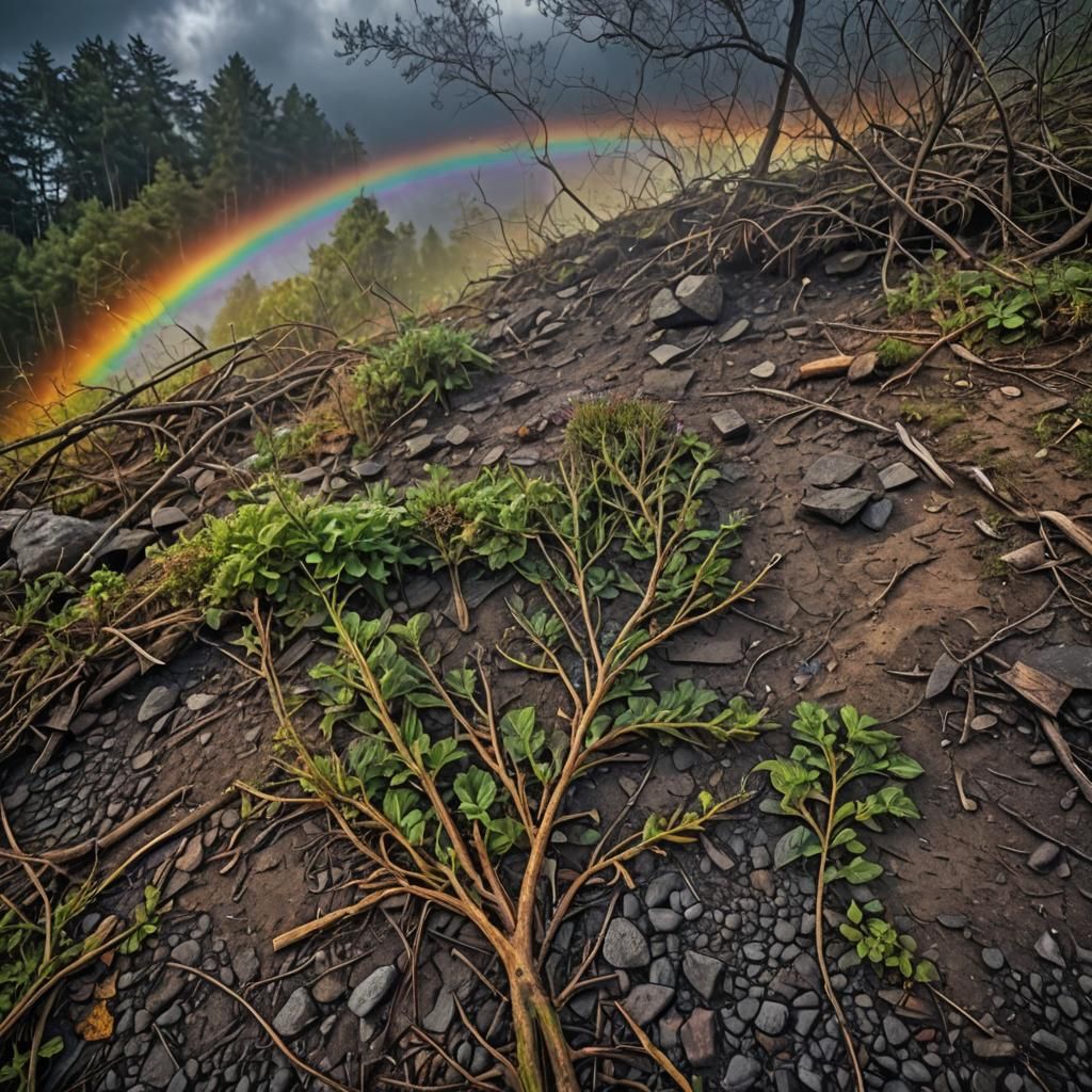 Burning Rainbow Abstract in HDR