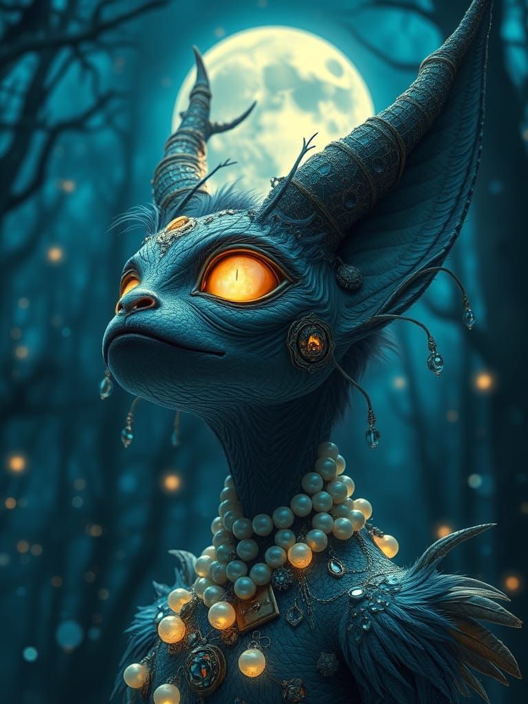 Haunting Creature in Magical Forest: Fantasy Realism