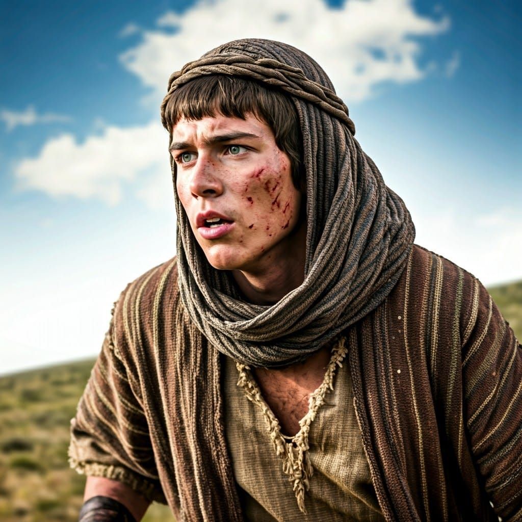 Hebrew Shepherd in Ancient Battle