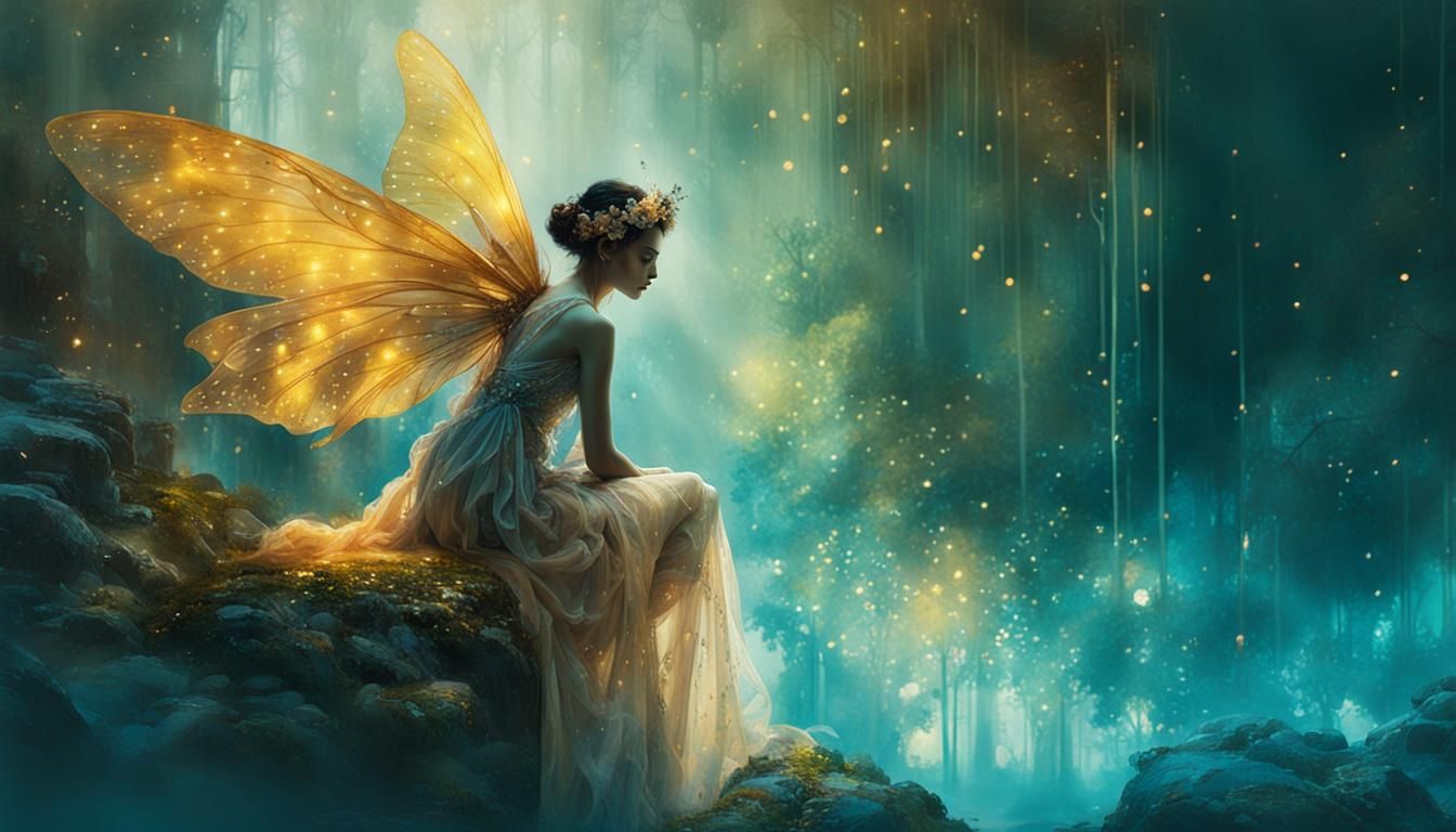 Dreamy Fairy in Magical Domain as Detailed Matte Painting