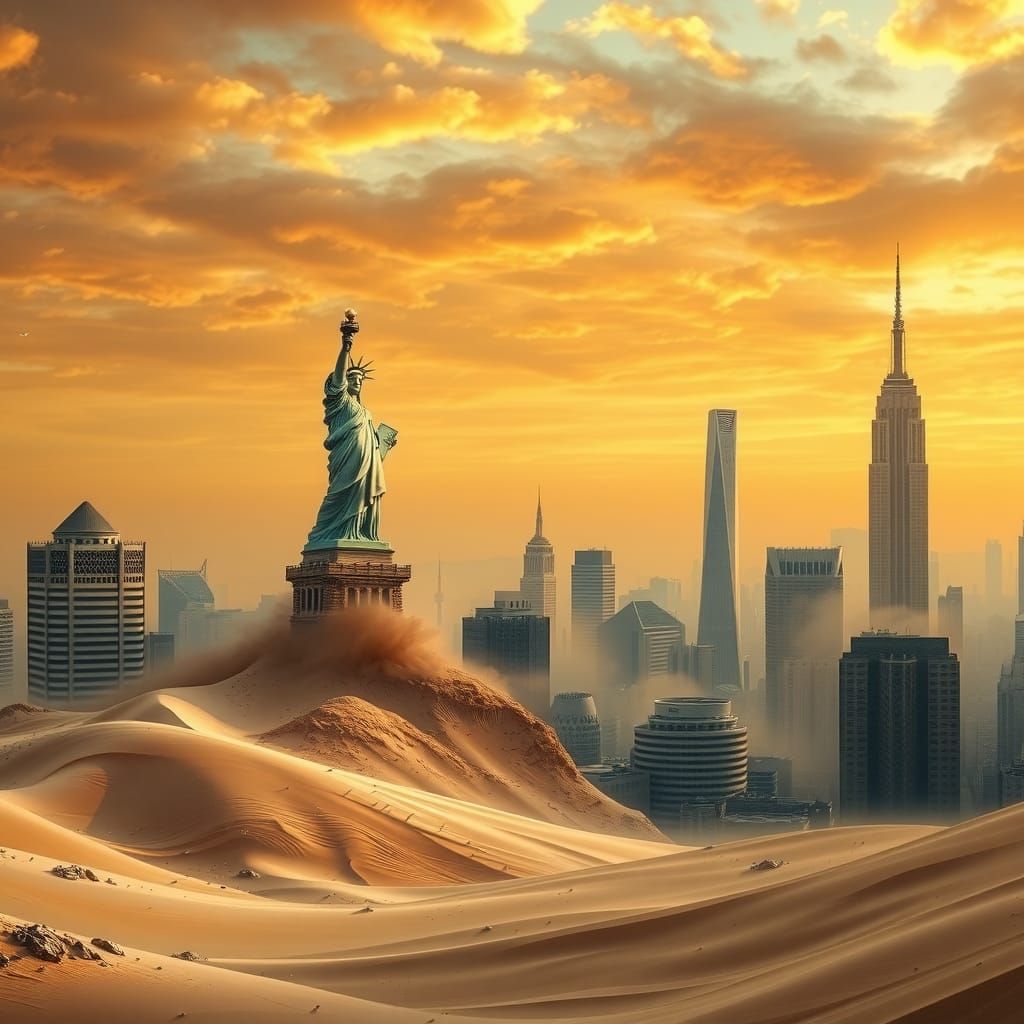 Post-Apocalyptic New York: Statue of Liberty Rising